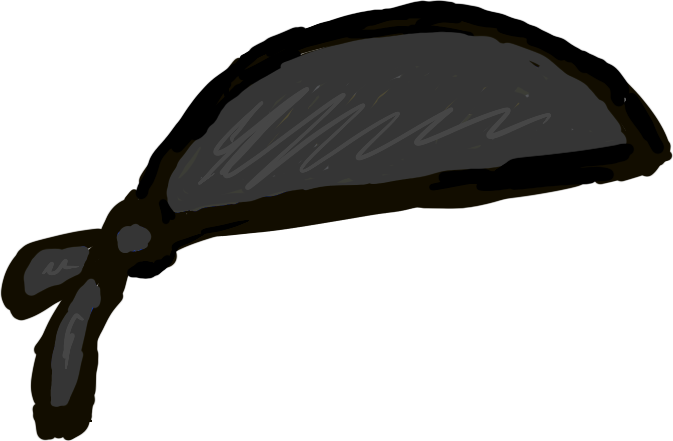 mfers cropped layer hat under headphones: bandana dark gray